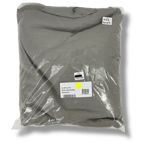 Restoration Hardware Italian Heritage 100% Linen Duvet Cover Fog Gray - Picture 1 of 4